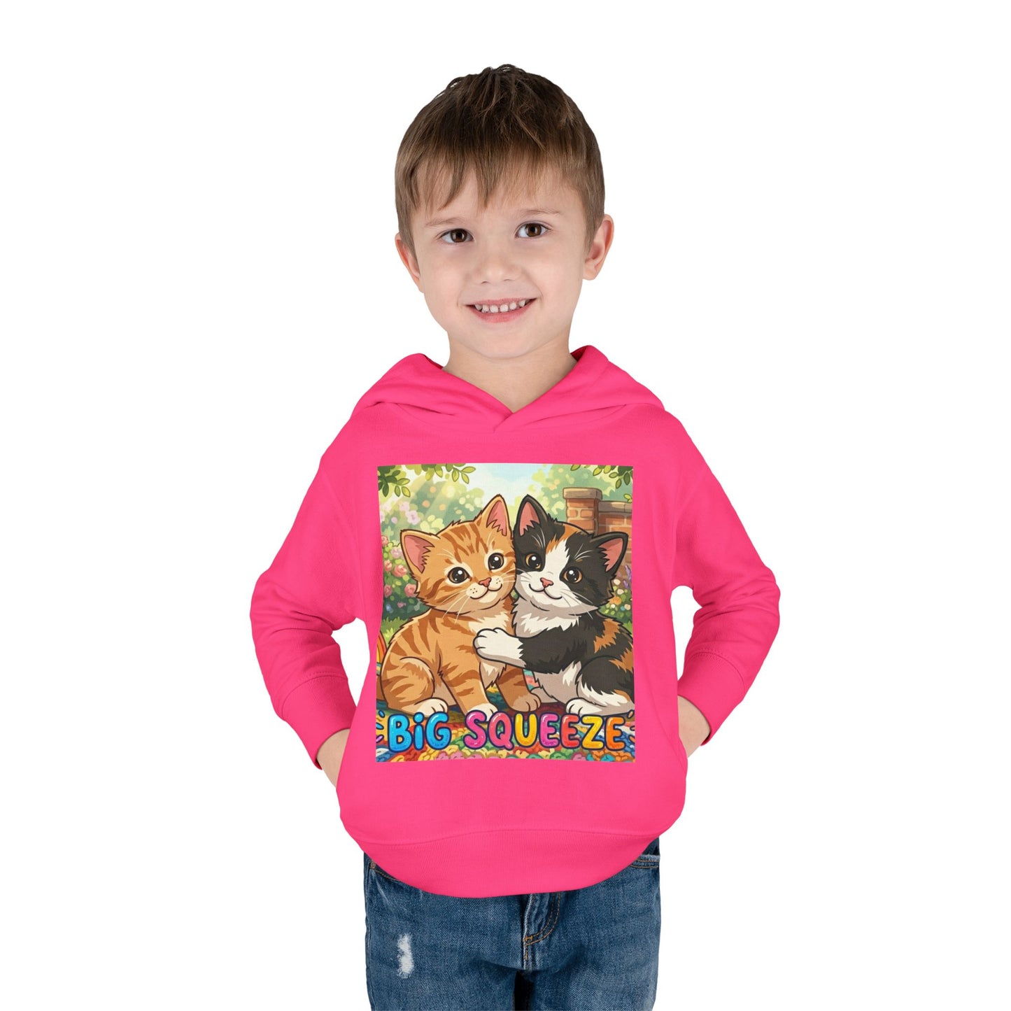 Big Squeeze Kitten Toddler Pullover Fleece Hoodie