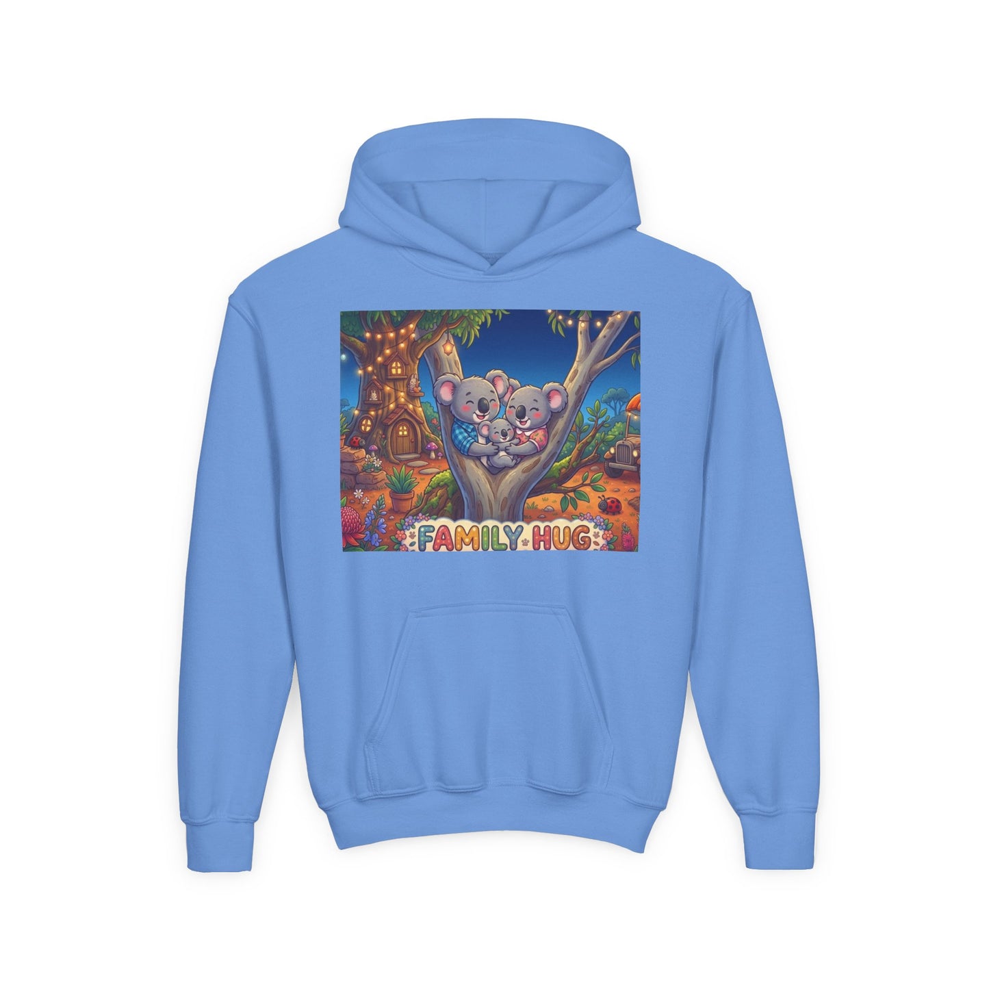 Family Hug Koala Youth Heavy Blend Hooded Sweatshirt