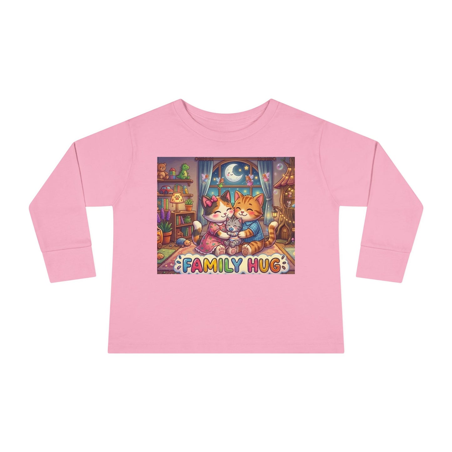 Family Hug Kitten Toddler Long Sleeve Tee