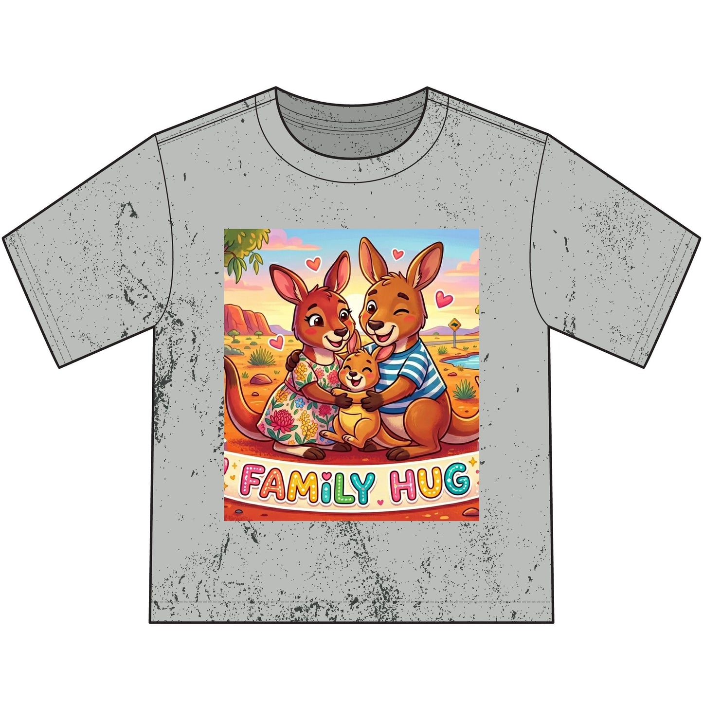 Family Hug Kangaroo Heavyweight Color Blast Youth T-Shirt