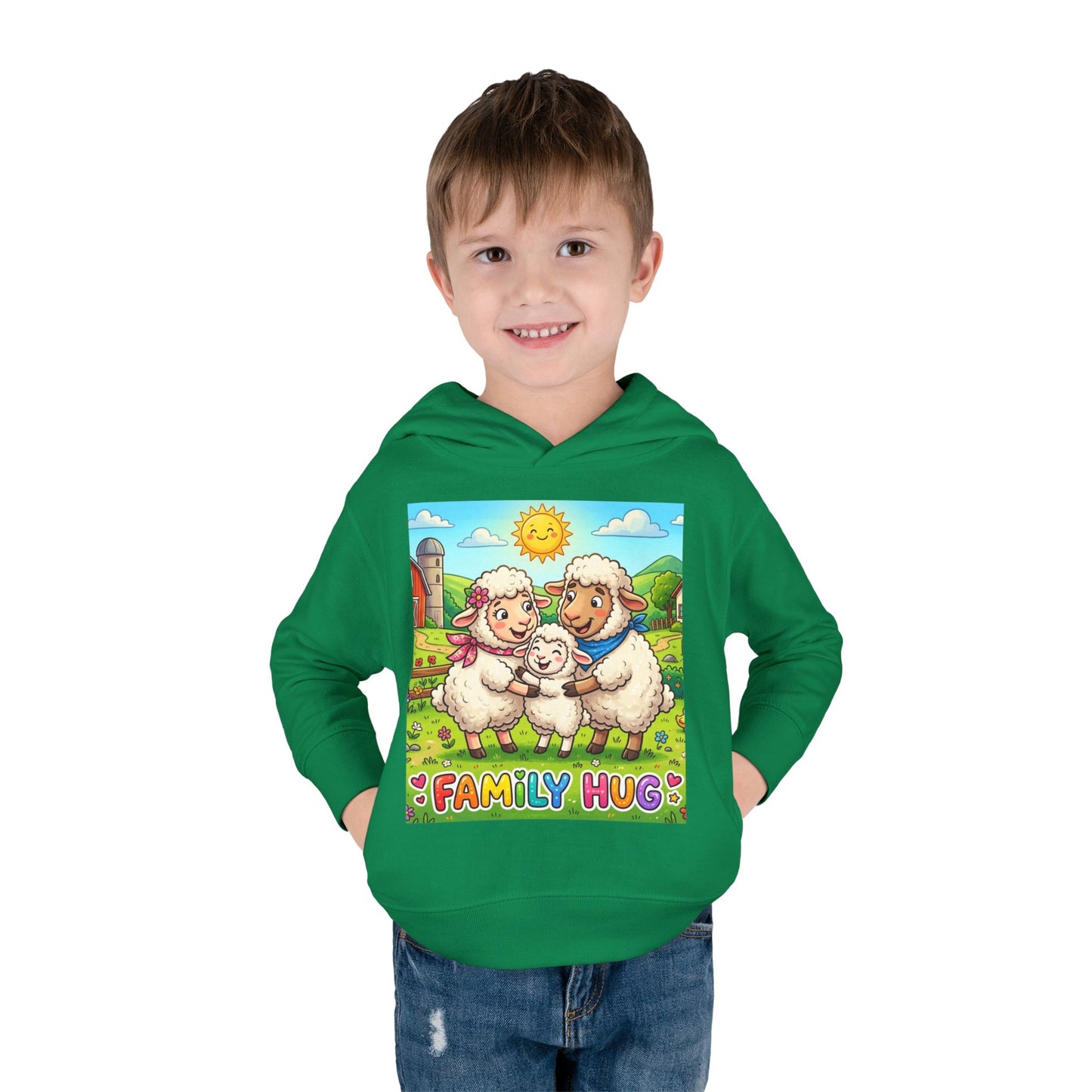 Family Hug Lamb Toddler Pullover Fleece Hoodie