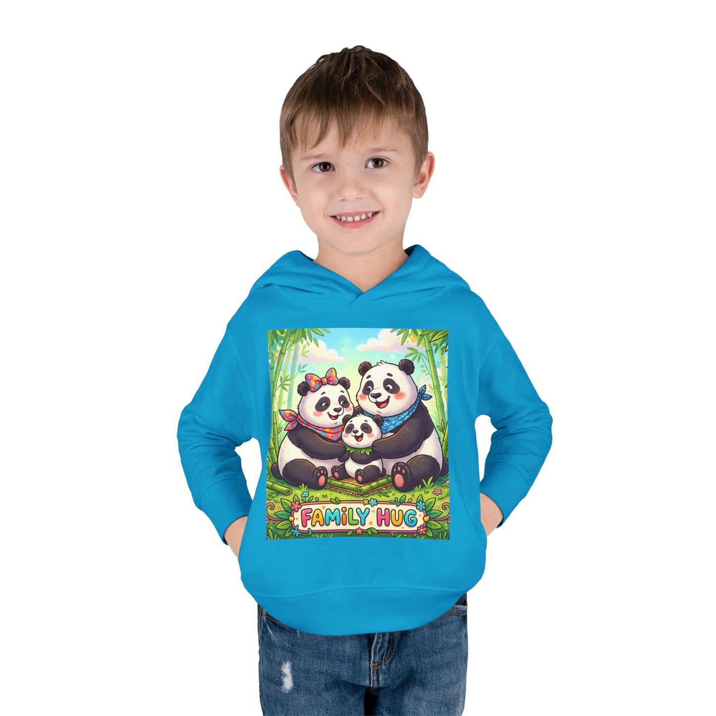 Family Hug Panda Toddler Pullover Fleece Hoodie