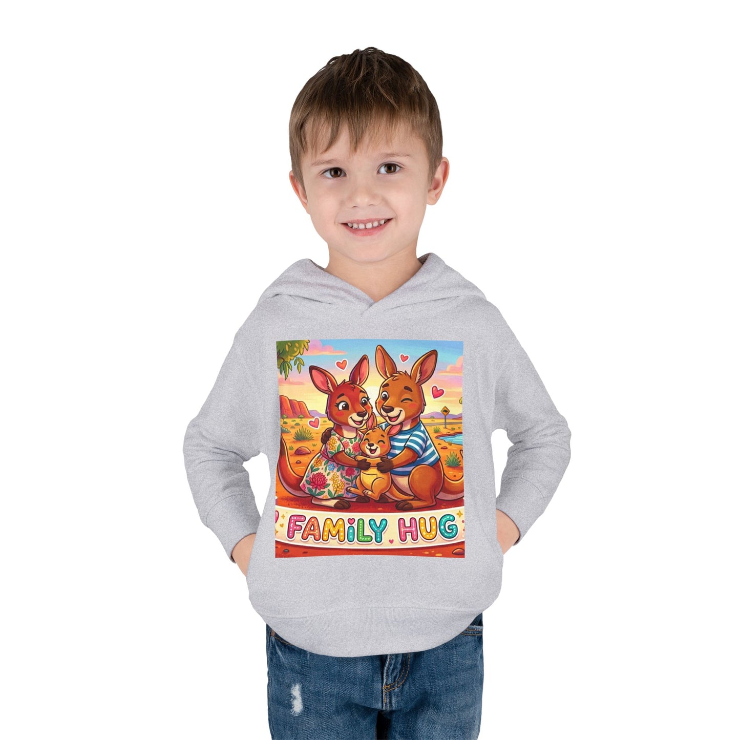 Family Hug Kangaroo Toddler Pullover Fleece Hoodie
