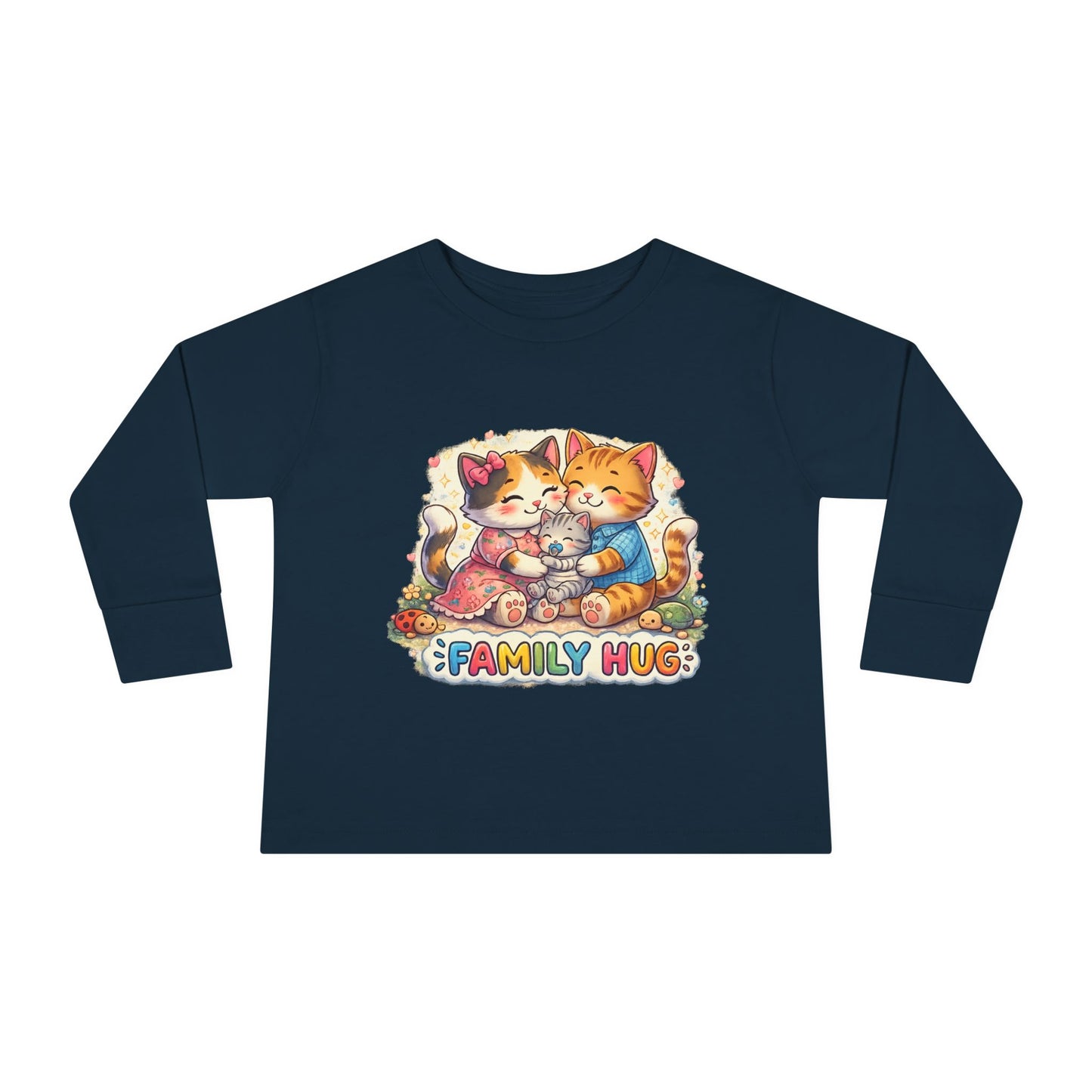 Family Hug Kitten Toddler Long Sleeve Tee