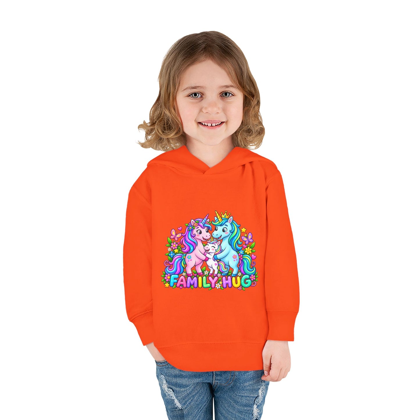 Family Hug Unicorn Toddler Pullover Fleece Hoodie
