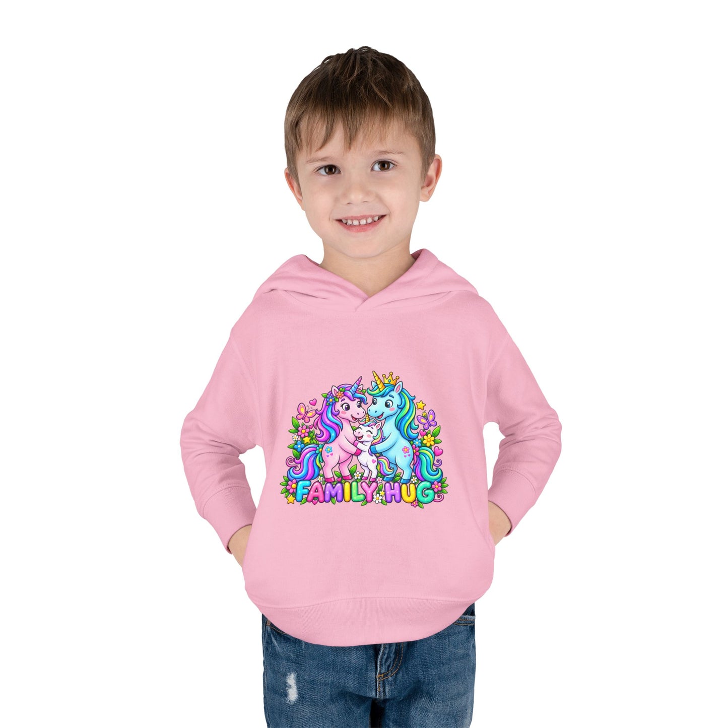 Family Hug Unicorn Toddler Pullover Fleece Hoodie