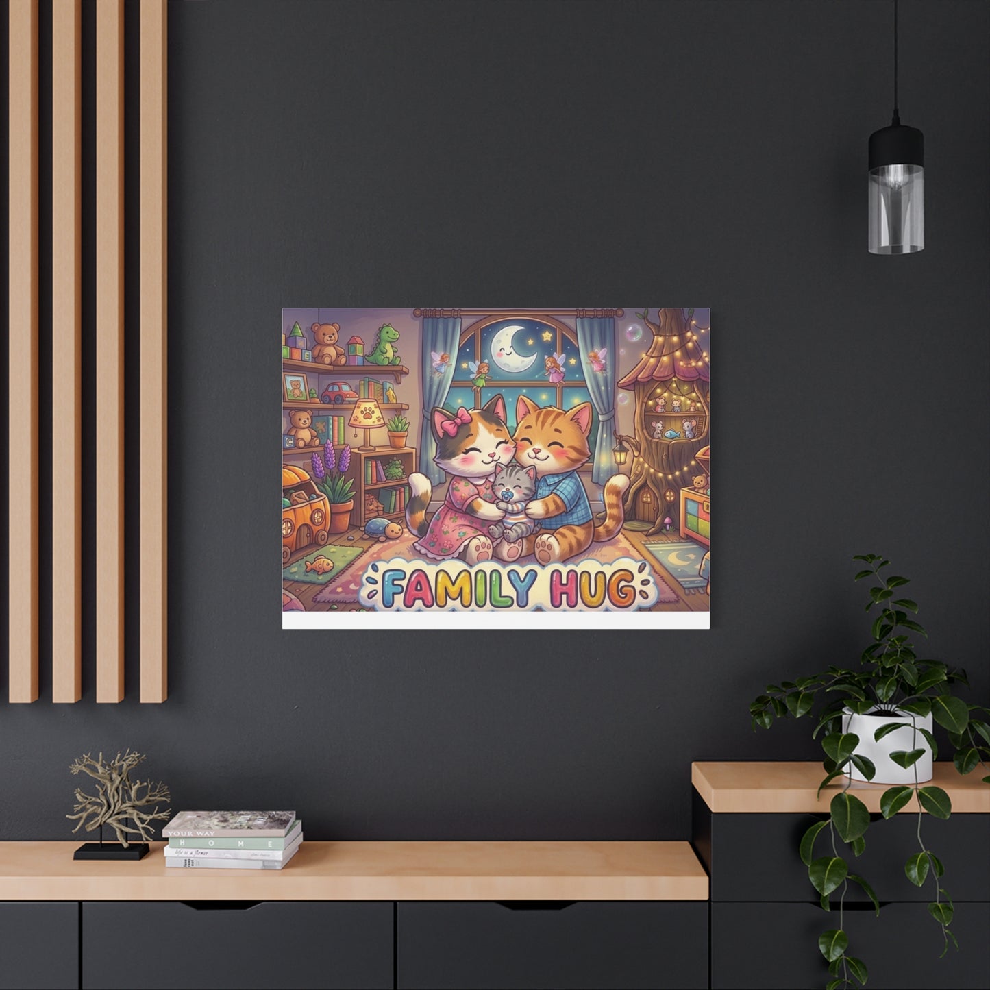 Family Hug Kitten Classic Canvas