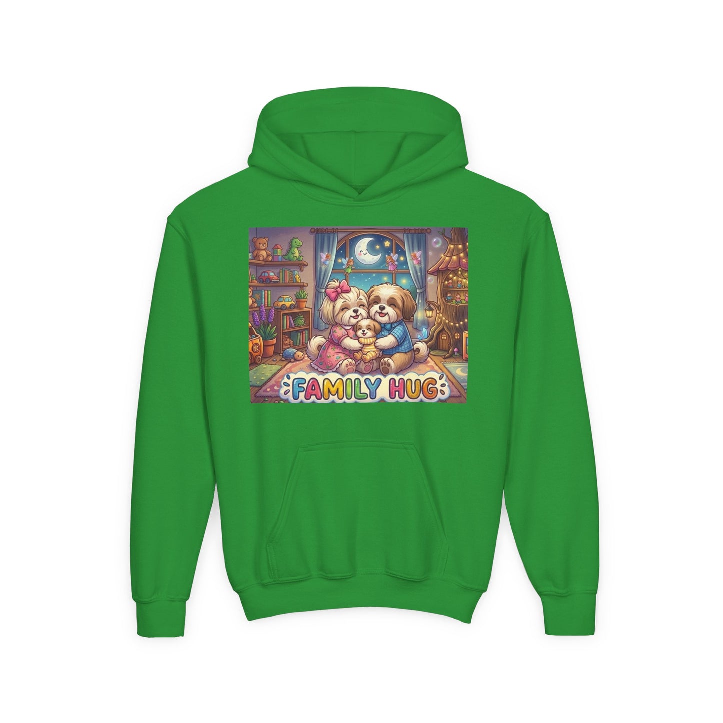 Family Hug Shih Tzu Youth Heavy Blend Hooded Sweatshirt