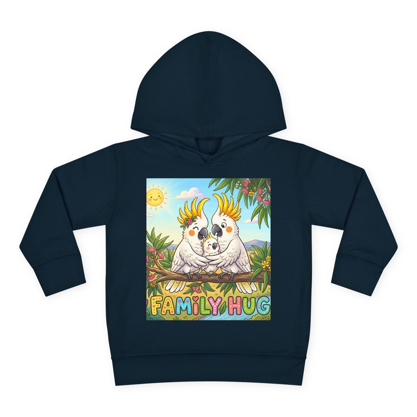 Family Hug Cockatoo Toddler Pullover Fleece Hoodie