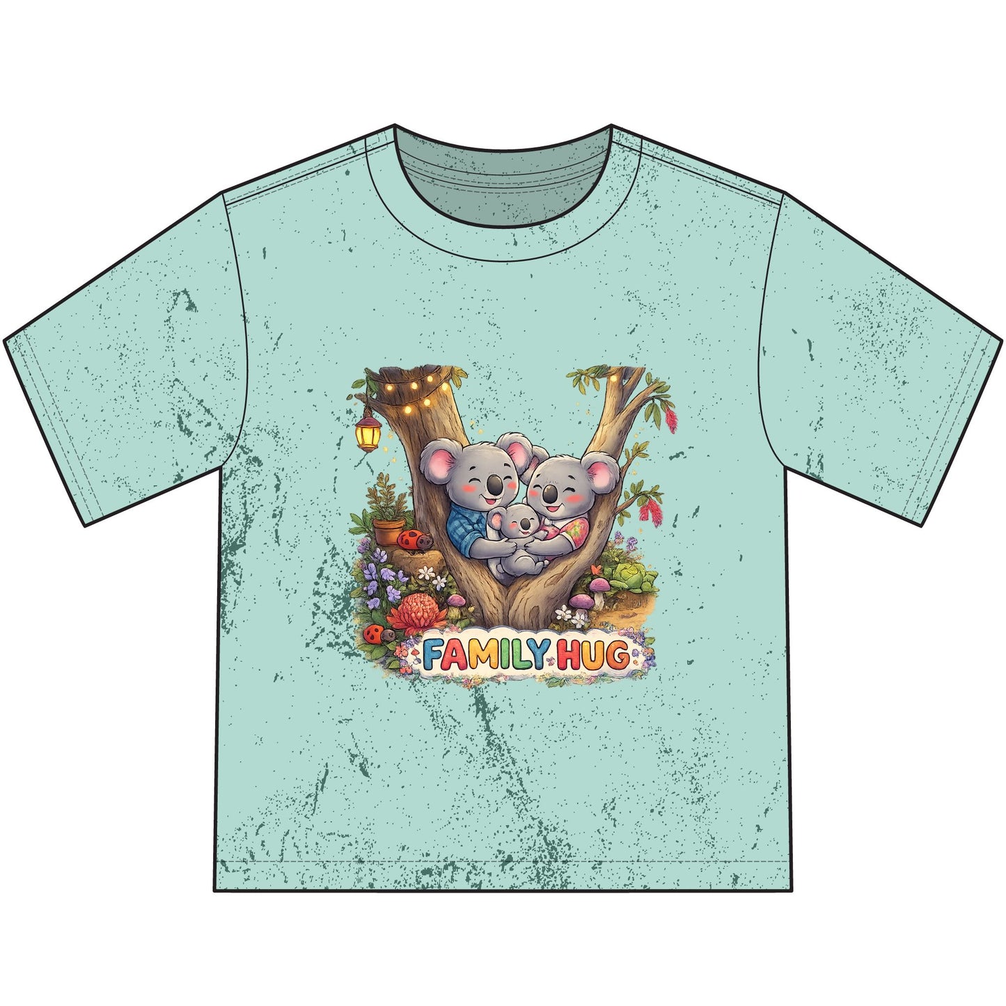 Family Hug Koala Heavyweight Color Blast Youth T-Shirt