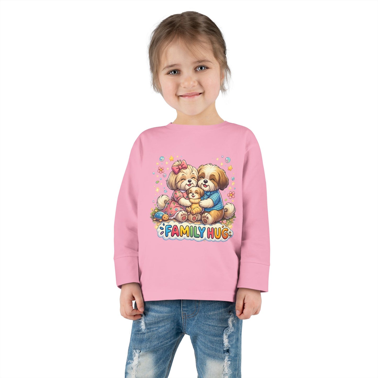 Family Hug Shih Tzu Toddler Long Sleeve Tee