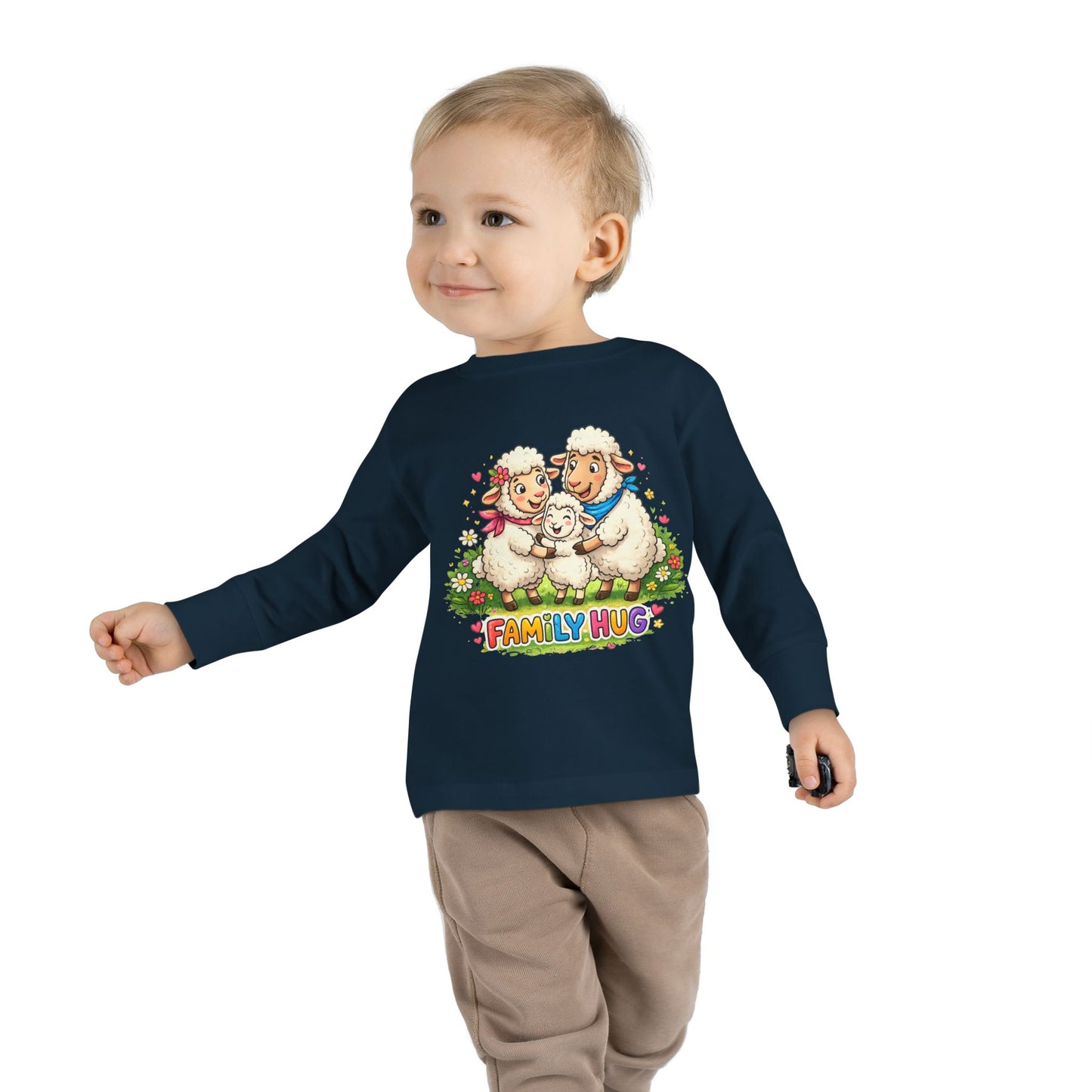 Family Hug Lamb Toddler Long Sleeve Tee
