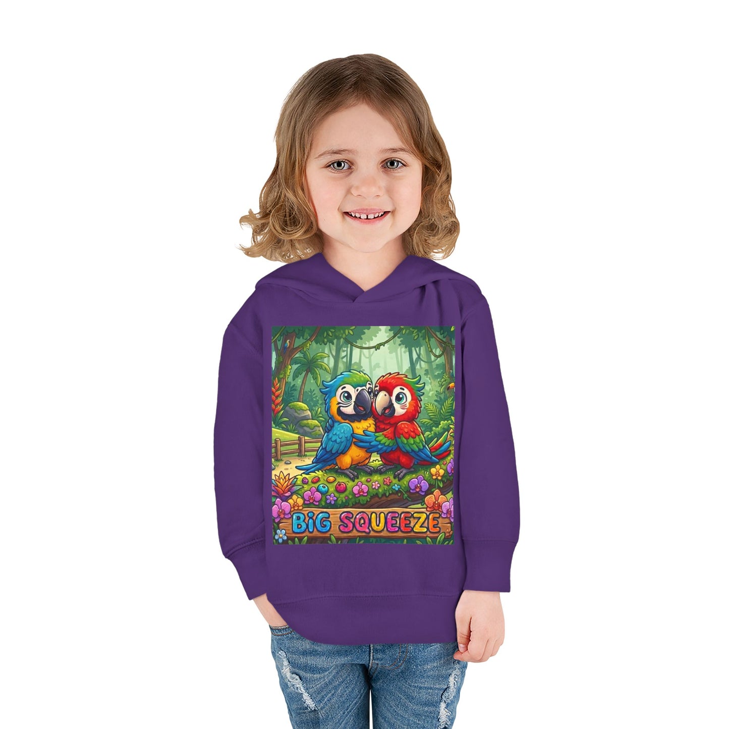 Big Squeeze Macaw Toddler Pullover Fleece Hoodie
