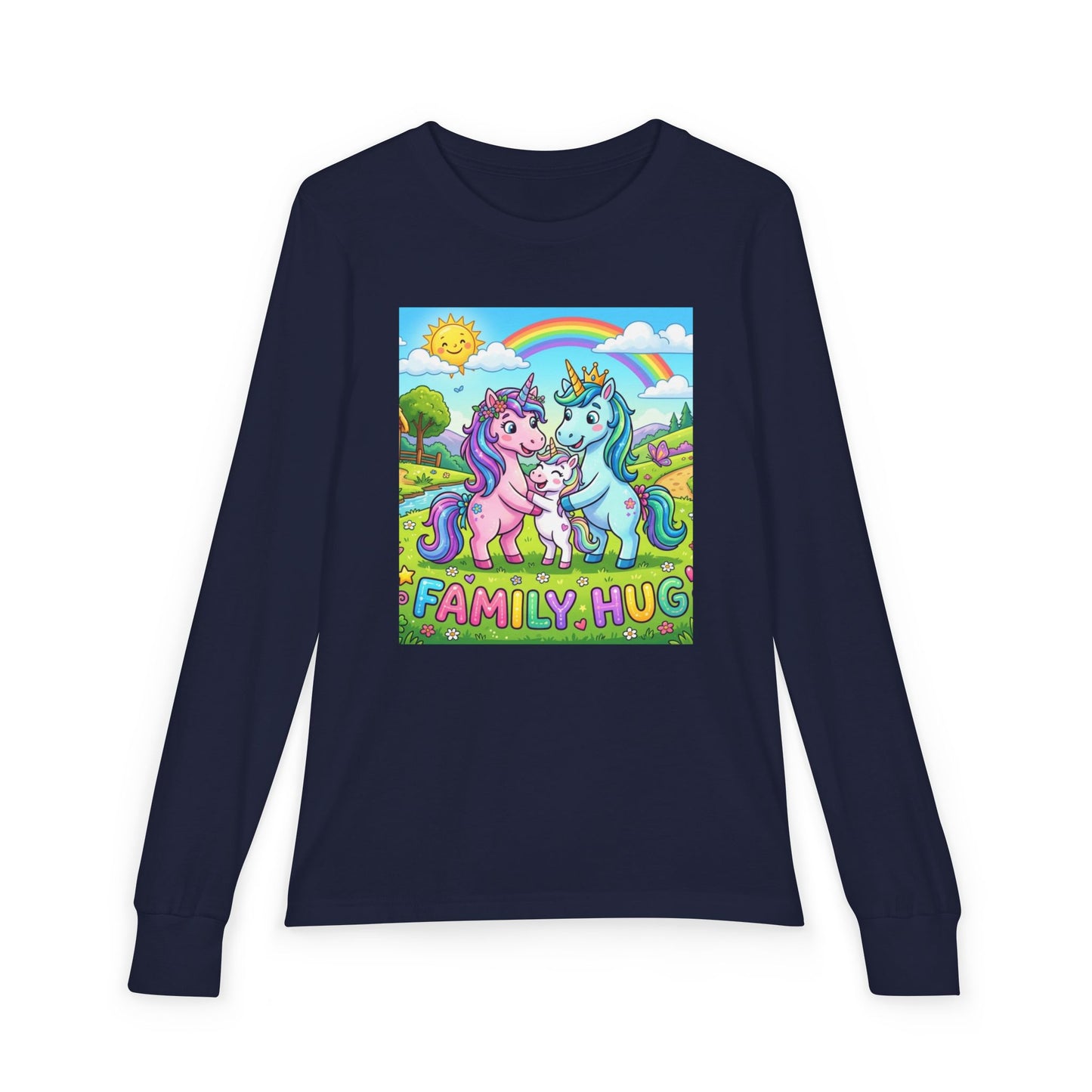 Family Hug Unicorn Youth Jersey Long Sleeve Tee