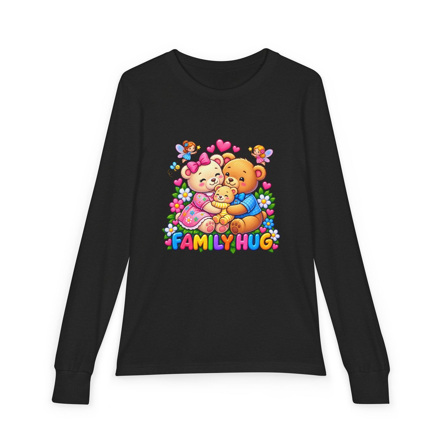 Family Hug Teddy Youth Jersey Long Sleeve Tee