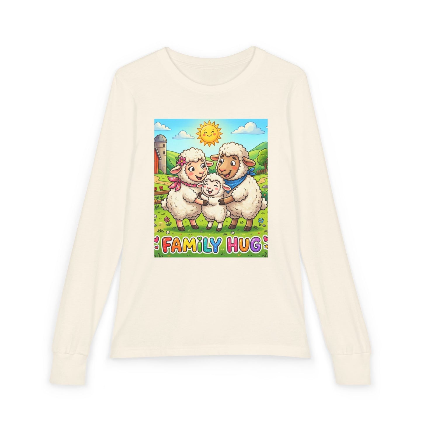 Family Hug Lamb Youth Jersey Long Sleeve Tee