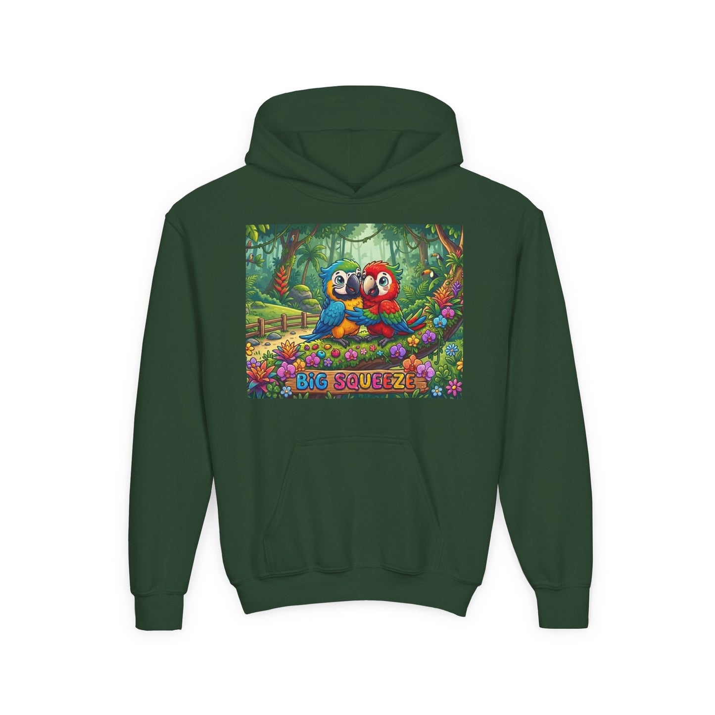 Big Squeeze Macaw Youth Heavy Blend Hooded Sweatshirt
