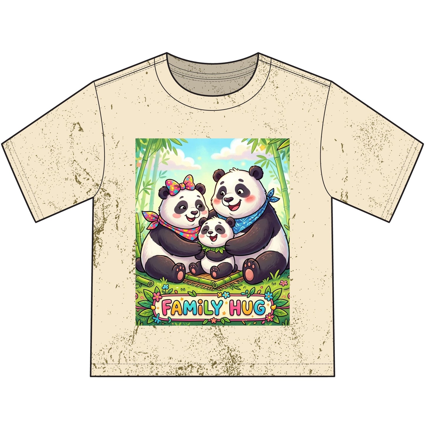 Family Hug Panda Heavyweight Color Blast Youth T-Shirt