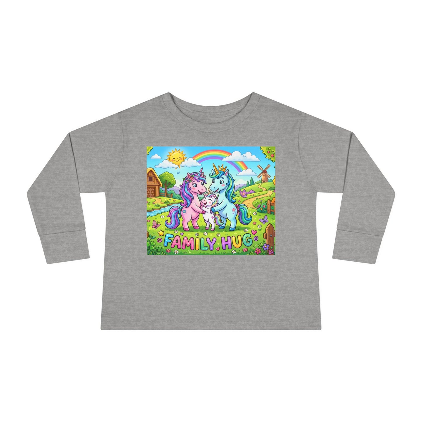 Family Hug Unicorn Toddler Long Sleeve Tee