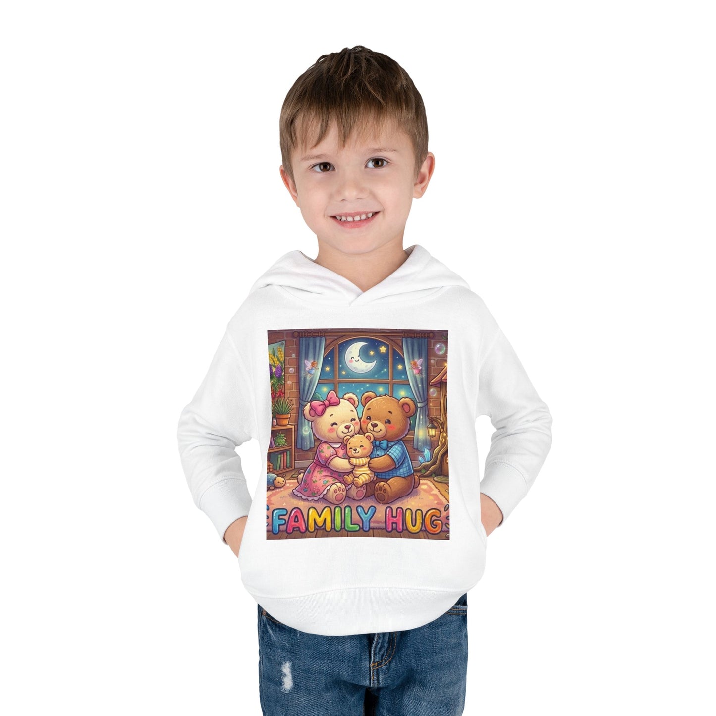 Family Hug Teddy Toddler Pullover Fleece Hoodie