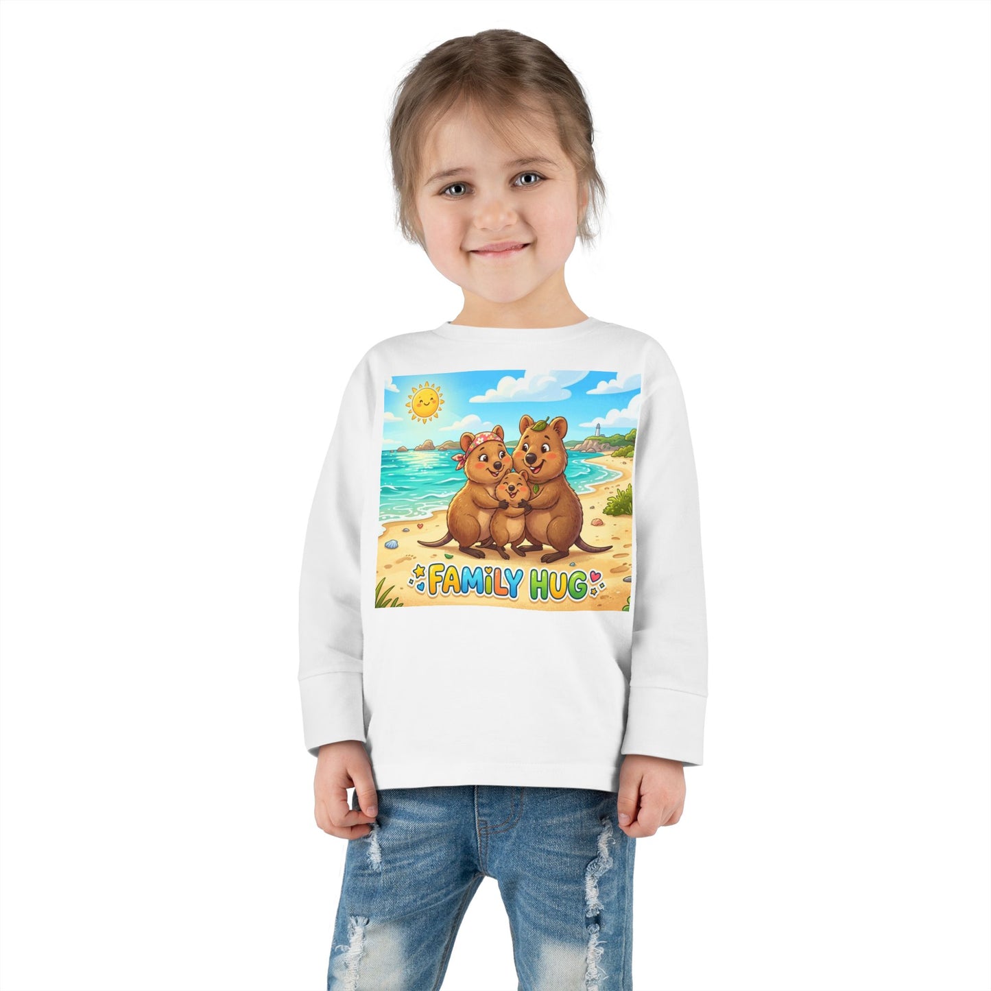 Family Hug Quokka Toddler Long Sleeve Tee