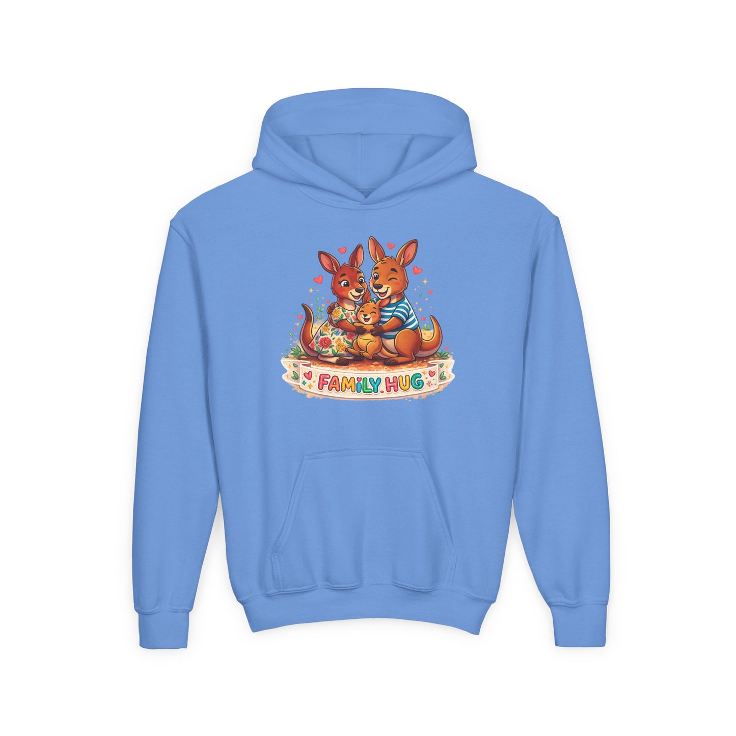 Family Hug Kangaroo Youth Heavy Blend Hooded Sweatshirt