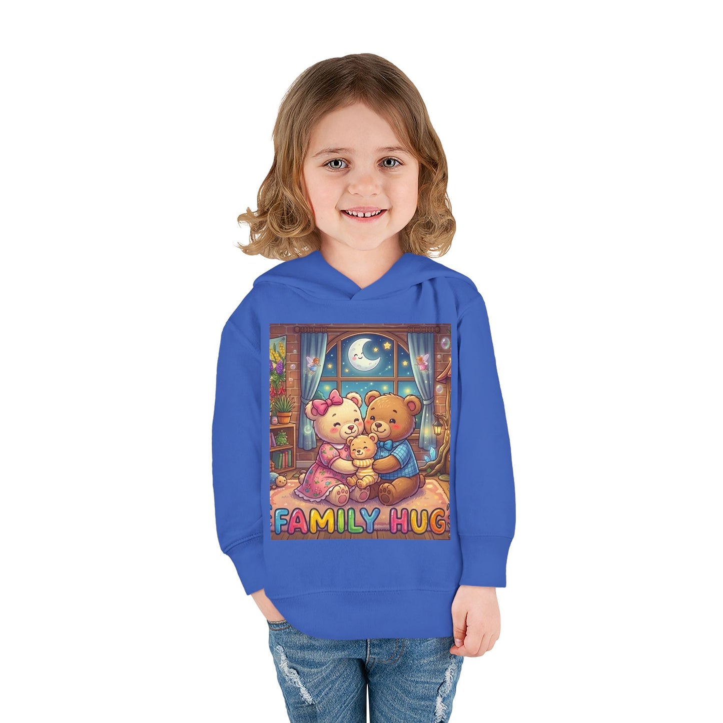 Family Hug Teddy Toddler Pullover Fleece Hoodie