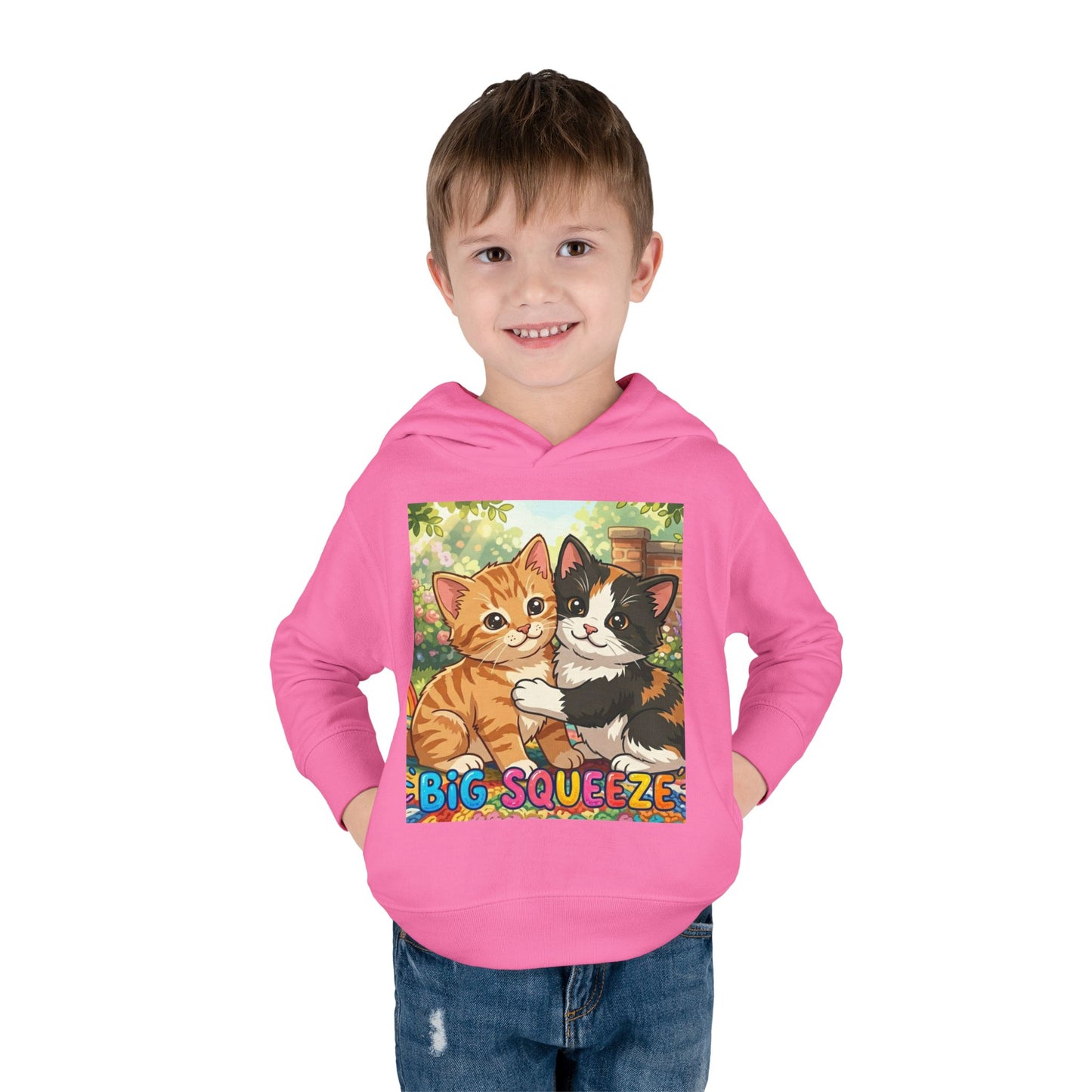 Big Squeeze Kitten Toddler Pullover Fleece Hoodie