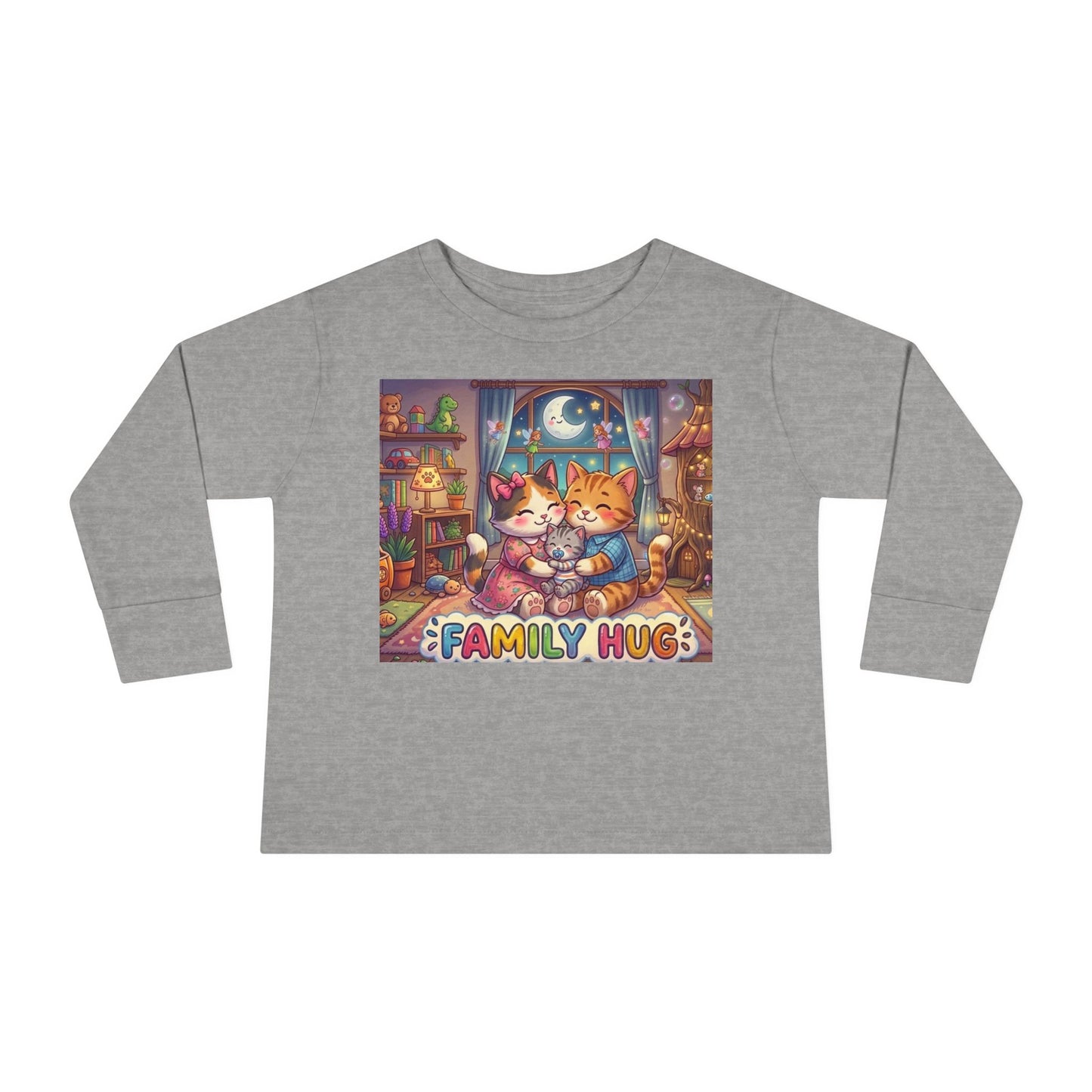 Family Hug Kitten Toddler Long Sleeve Tee