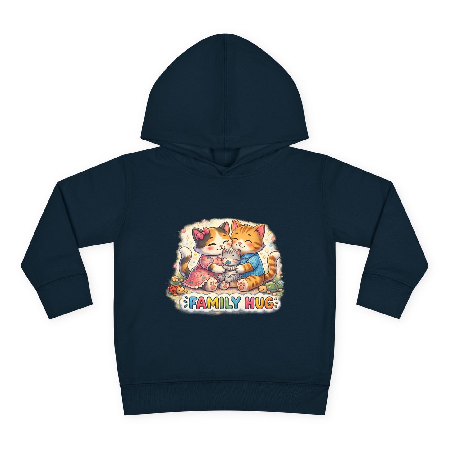Family Hug Kitten Toddler Pullover Fleece Hoodie