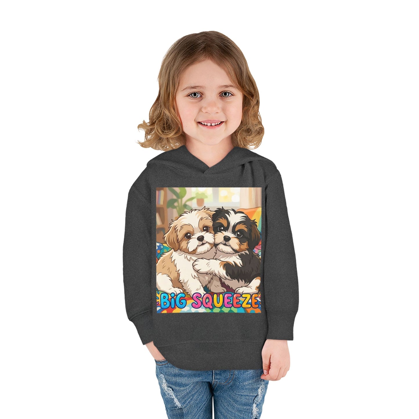 Big Squeeze Shih Tzu Toddler Pullover Fleece Hoodie