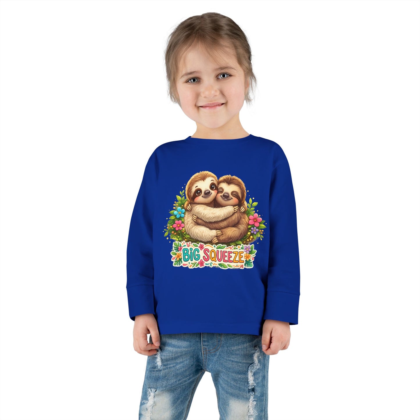 Big Squeeze Sloth Toddler Long Sleeve Tee