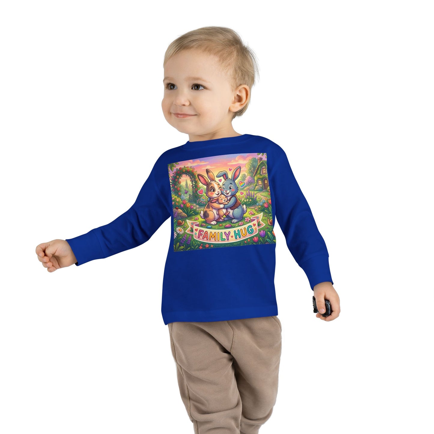 Family Hug Bunny Toddler Long Sleeve Tee
