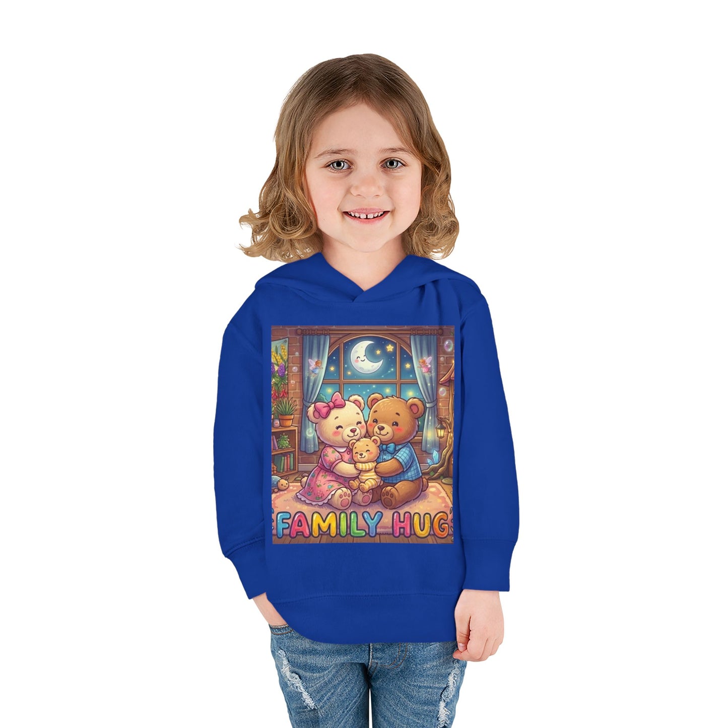 Family Hug Teddy Toddler Pullover Fleece Hoodie