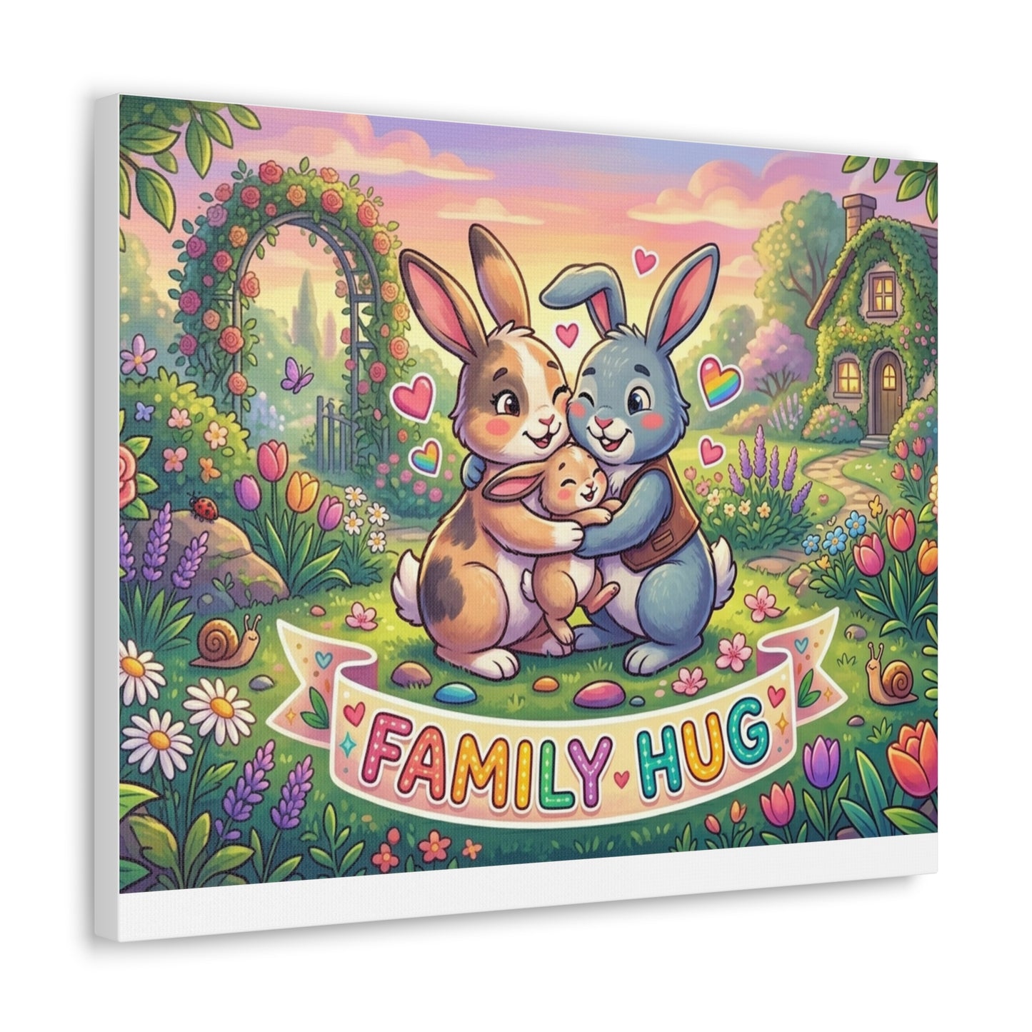 Family Hug Bunny Classic Canvas