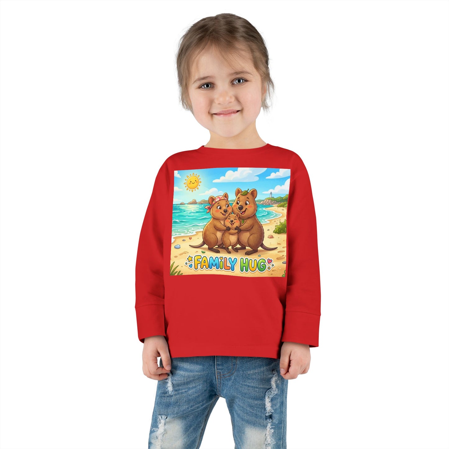 Family Hug Quokka Toddler Long Sleeve Tee