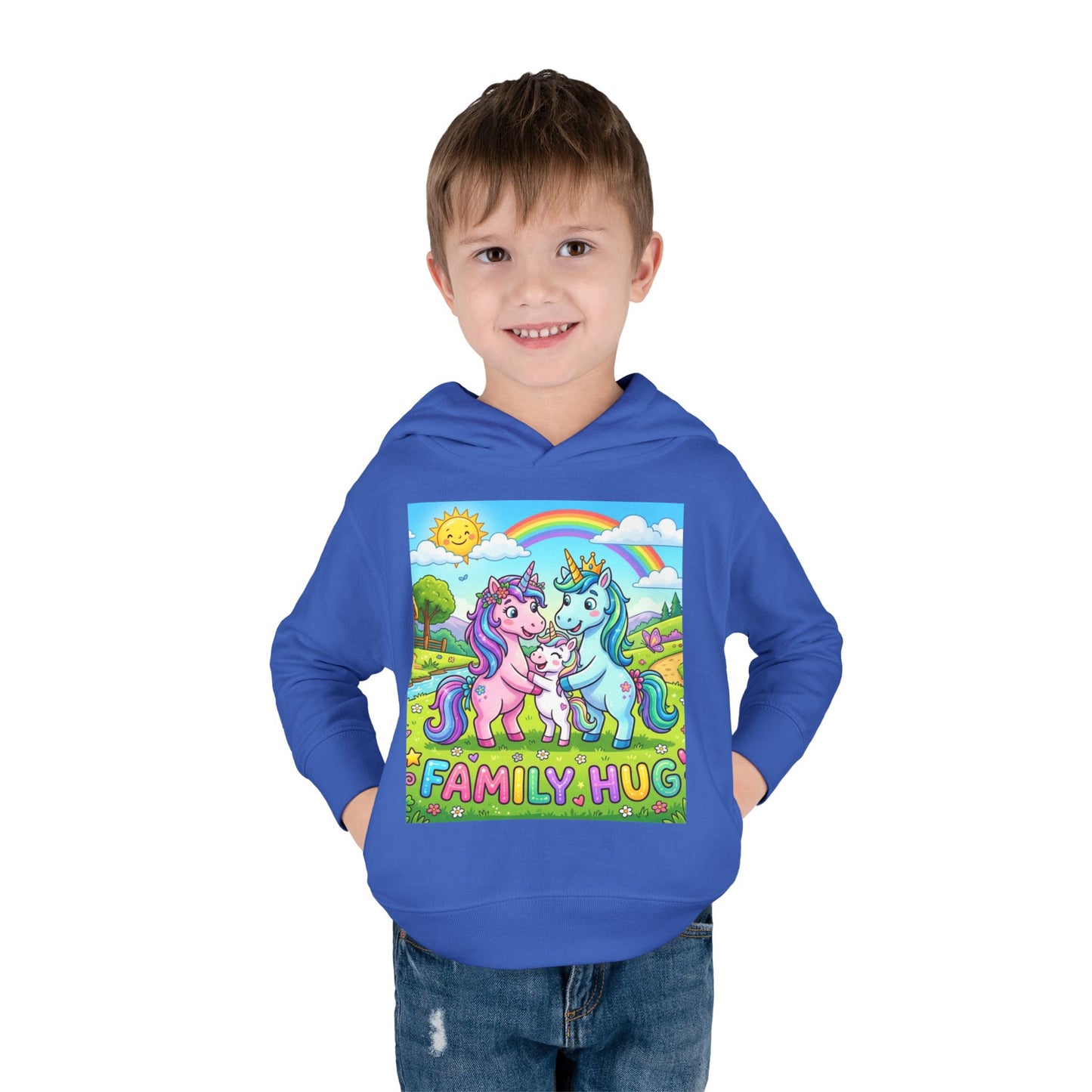 Family Hug Unicorn Toddler Pullover Fleece Hoodie
