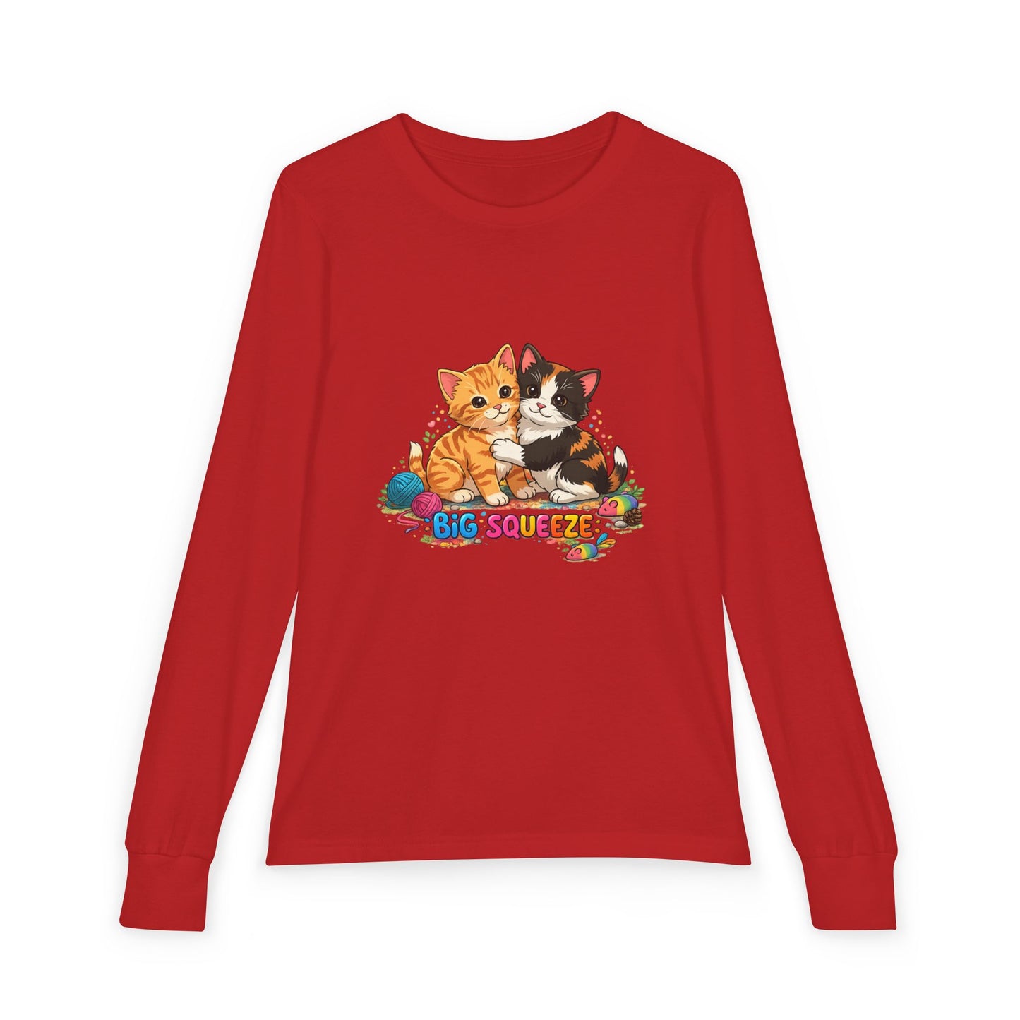 Big Squeeze Kitten Youth Jersey Long Sleeve Tee