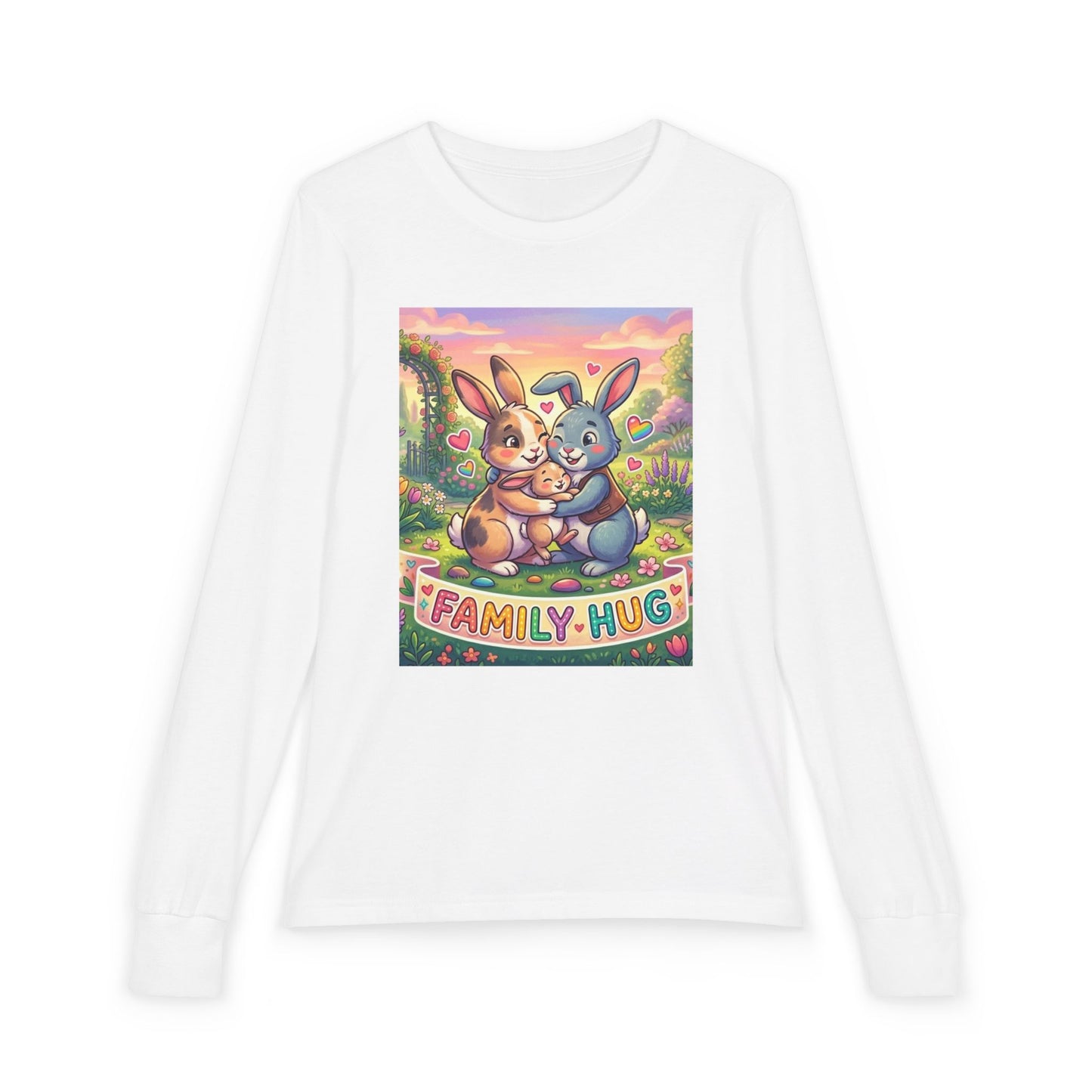 Family Hug Bunny Youth Jersey Long Sleeve Tee