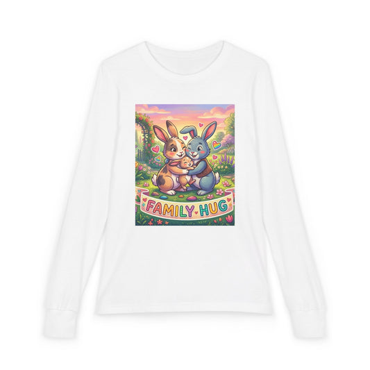 Family Hug Bunny Youth Jersey Long Sleeve Tee