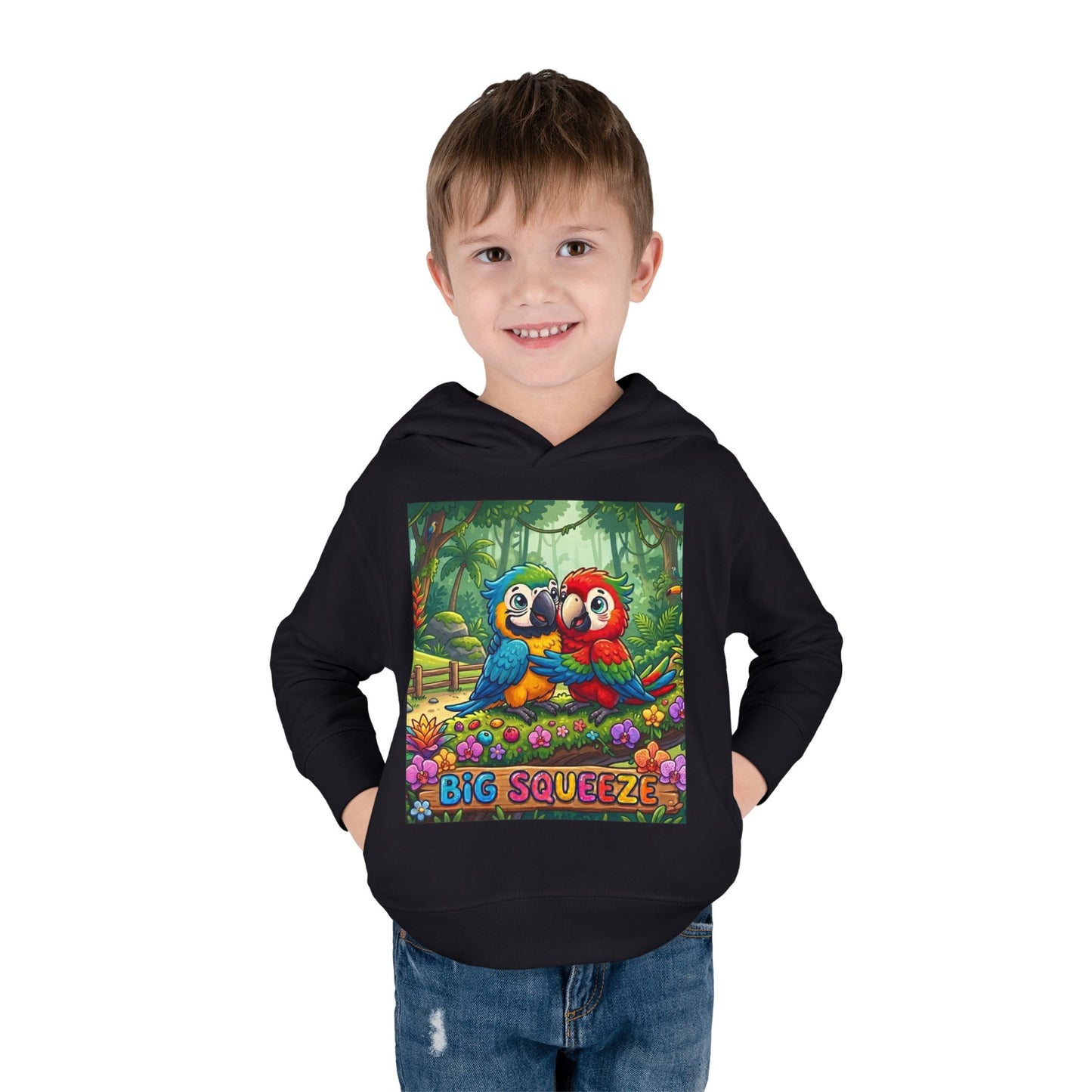 Big Squeeze Macaw Toddler Pullover Fleece Hoodie