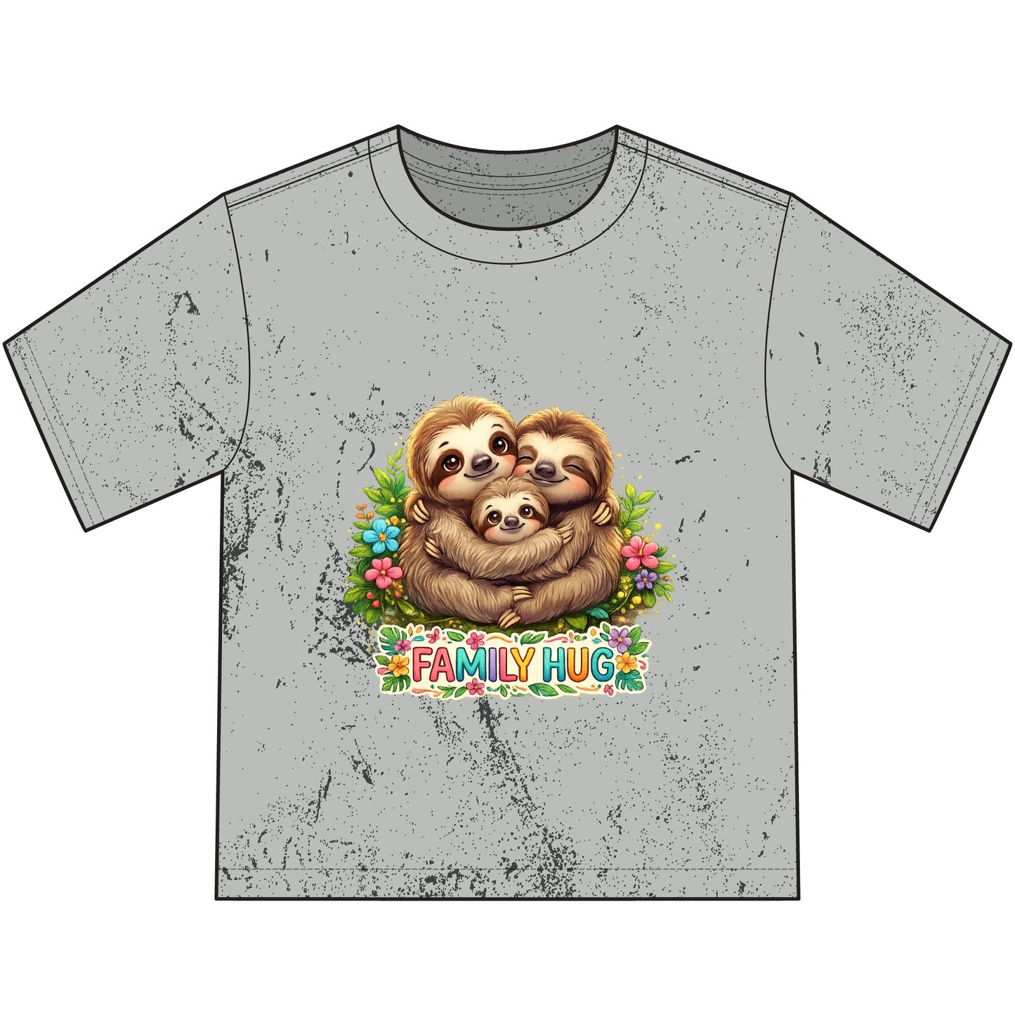 Family Hug Sloth Heavyweight Color Blast Youth T-Shirt