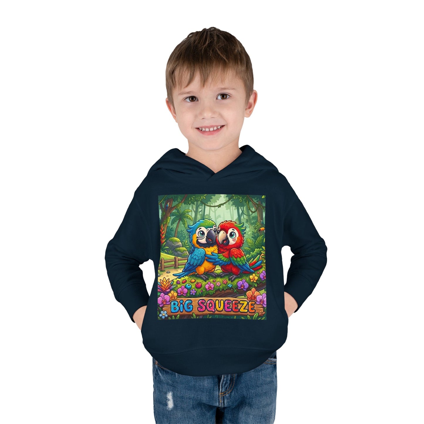 Big Squeeze Macaw Toddler Pullover Fleece Hoodie