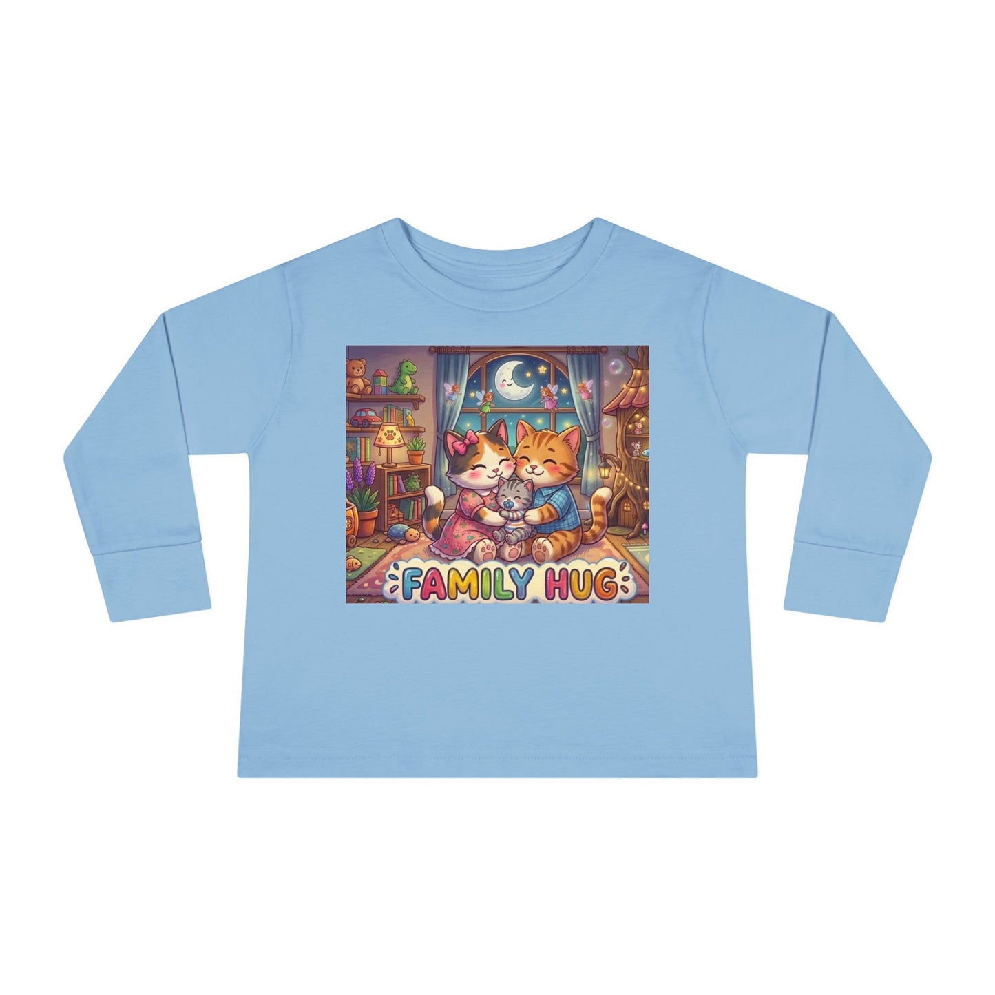 Family Hug Kitten Toddler Long Sleeve Tee