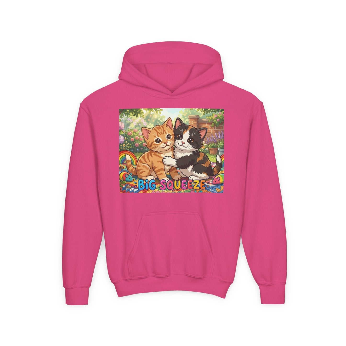 Big Squeeze Kitten Youth Heavy Blend Hooded Sweatshirt