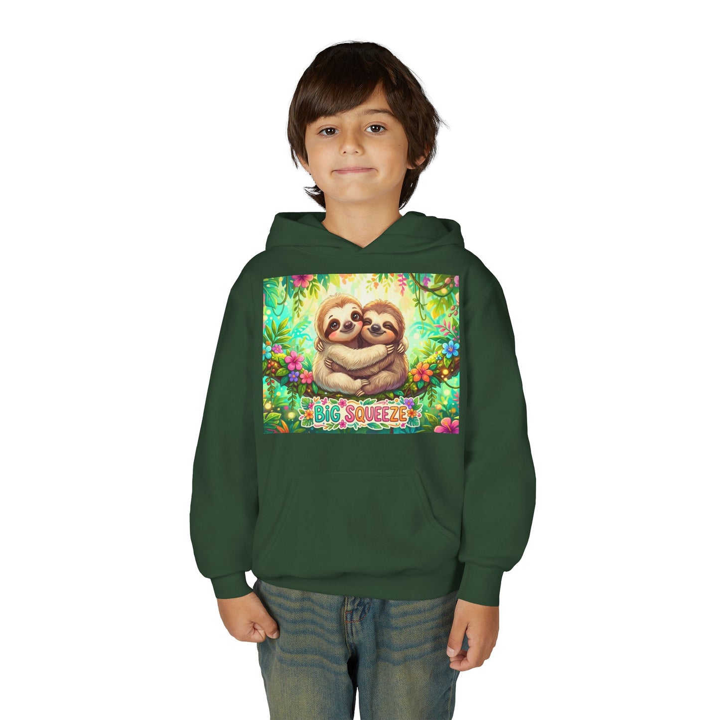 Big Squeeze Sloth Youth Heavy Blend Hooded Sweatshirt
