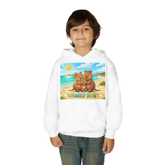 Family Hug Quokka Youth Heavy Blend Hooded Sweatshirt