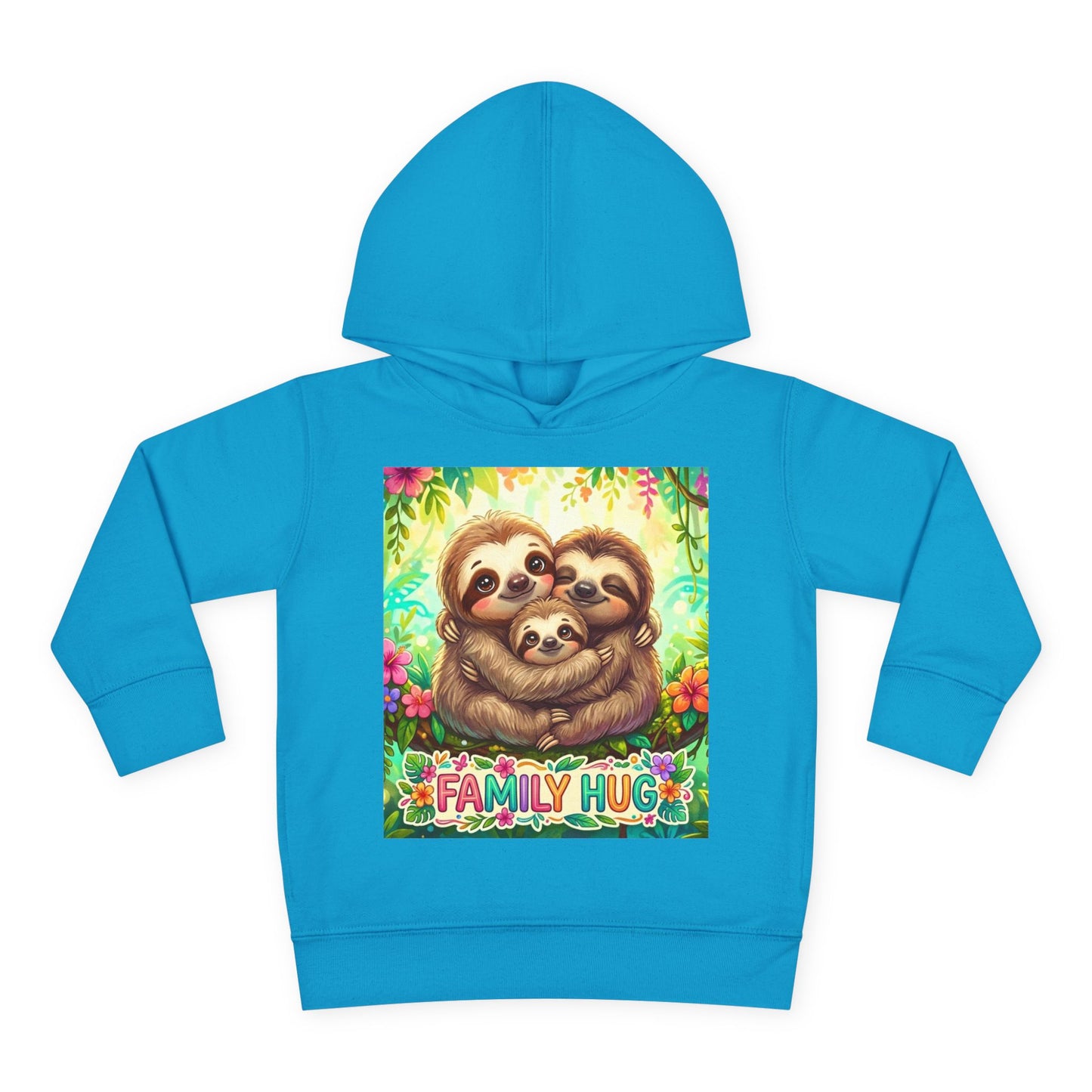 Family Hug Sloth Toddler Pullover Fleece Hoodie
