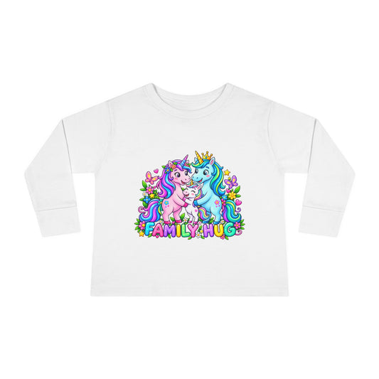 Family Hug Unicorn Toddler Long Sleeve Tee