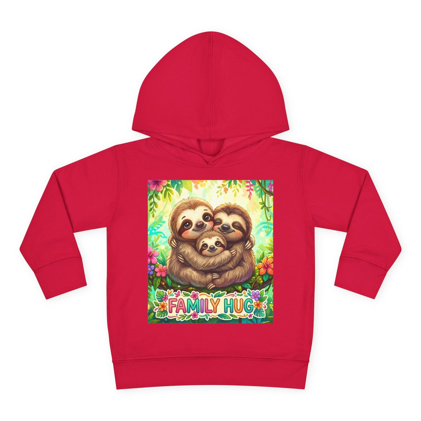 Family Hug Sloth Toddler Pullover Fleece Hoodie